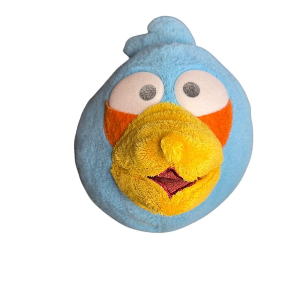 Vintage Angry Birds Plush Blue Bird Stuffed Animal 8"‎ Soft Toy Ball Figure